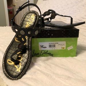 Sam Edelman Gilly Black Leather Sandals